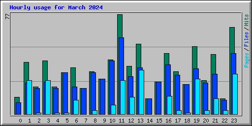 Hourly usage for March 2024