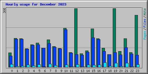 Hourly usage for December 2023