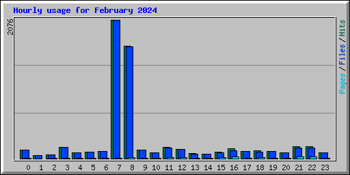 Hourly usage for February 2024