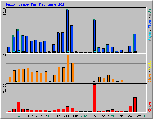 Daily usage for February 2024
