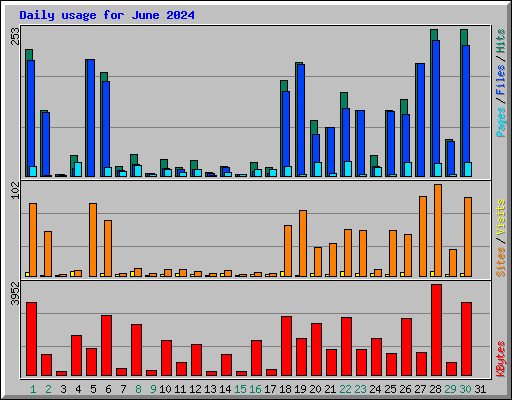 Daily usage for June 2024