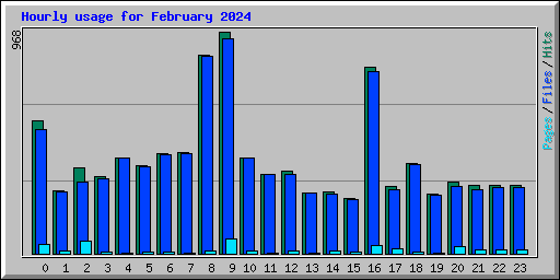 Hourly usage for February 2024
