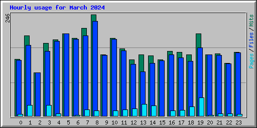 Hourly usage for March 2024