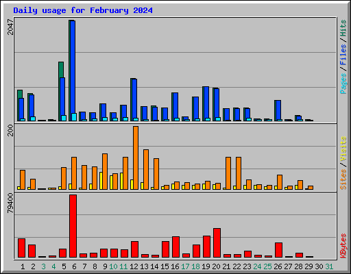 Daily usage for February 2024
