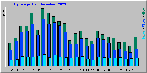 Hourly usage for December 2023