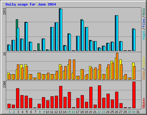 Daily usage for June 2024