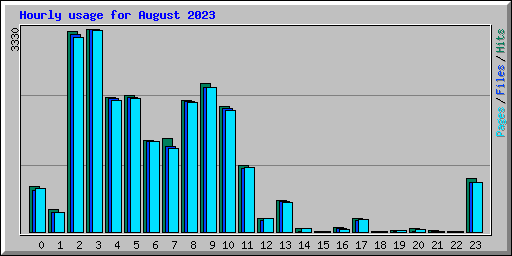 Hourly usage for August 2023