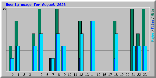 Hourly usage for August 2023
