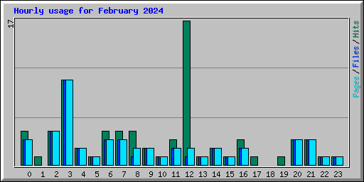Hourly usage for February 2024