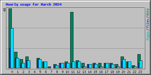 Hourly usage for March 2024